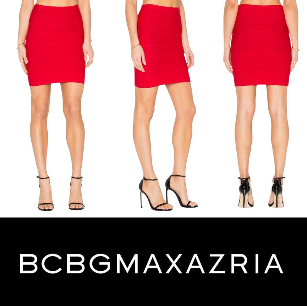 BCBGMAXAZRIA Red Simone mini skirt